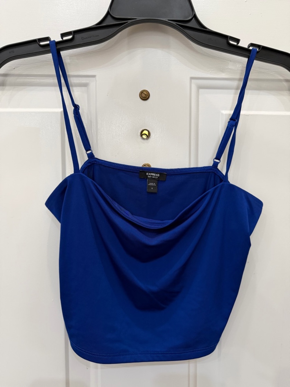 Express Cowl-Neck Spaghetti Strap Camisole in Royal Blue